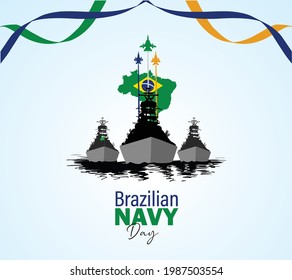 Brazilian Navy Day. June 11. Brazil national celebration. Template for background, banner, card, poster. Vector illustration.