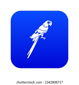 Brazilian parrot icon digital blue for any design isolated on white vector illustration