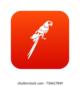 Brazilian parrot icon digital red for any design isolated on white vector illustration