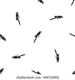 Brazilian parrot pattern repeat seamless in black color for any design. Vector geometric illustration