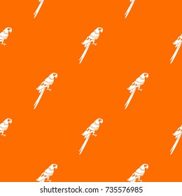 Brazilian parrot pattern repeat seamless in orange color for any design. Vector geometric illustration