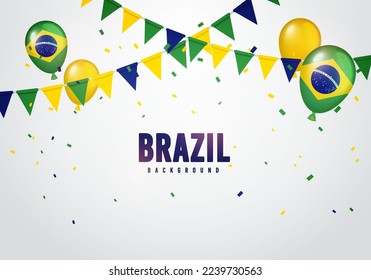 Brazilian Party Background With Brazil Flag