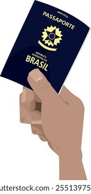 Brazilian passport - a citizen holding his passport