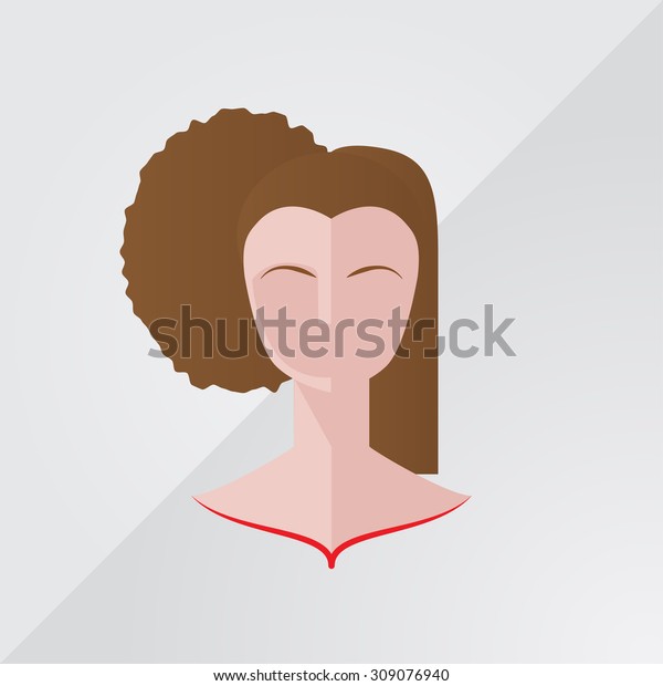 Brazilian Permanent Hair Straightening Vector Flat Stock Vector