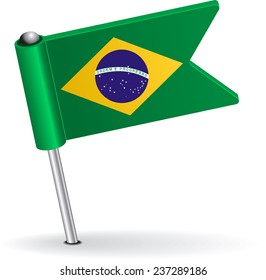 Brazilian pin icon flag. Vector illustration Eps 8.