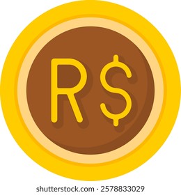 Brazilian Real Flat Style Icon Design