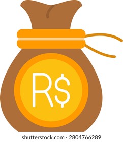 Brazilian Real Flat Style Icon Design