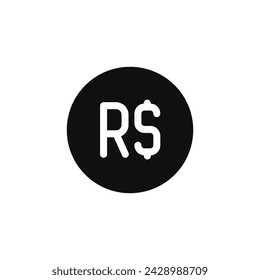 Brazilian real icon isolated on white background