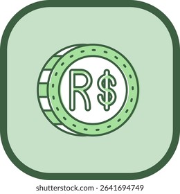 Brazilian real Line vector Icon Design