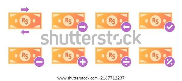Brazilian Real Money\
Transaction Icon Set