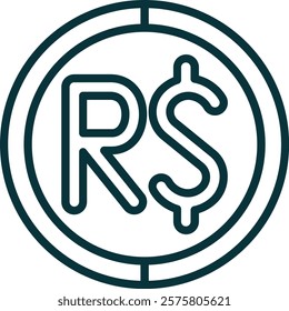 Brazilian Real Symbol Element For Design Graphic