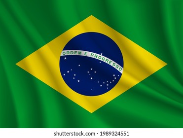 vector de bandera ondulada realista de brasil