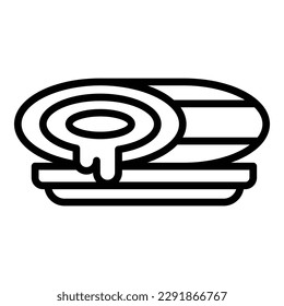 Brazilian roll icon outline vector. Meat bowl. Dish baked