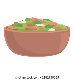 Brazilian salad icon cartoon vector. Baked food. Rice plate