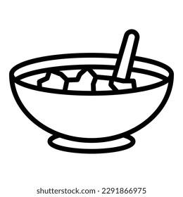 Brazilian salad icon outline vector. Food meat. Cooked vegetable