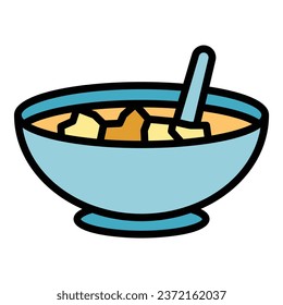 Brazilian salad icon outline vector. Food meat. Cooked vegetable color flat