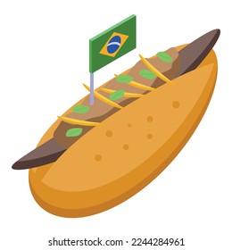 Brazilian sandwich icon isometric vector. Brazil food. Culinary dish