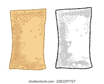 Brazilian savory pastries. One in color and the other in black and white. vector illustration isolated on white background.