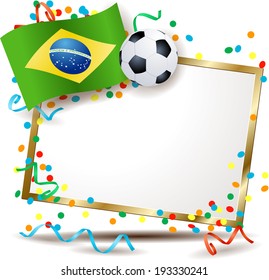 Brazilian signboard, soccer theme. Vector 