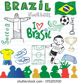 Brazilian soccer, set of sketches.