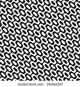 Brazilian Street Pattern Ipanema Sidewalk beach waves pattern in black and white color retro optic