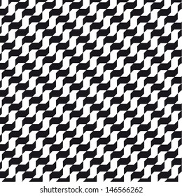 Brazilian Street Pattern Sao Paulo Sidewalk beach waves pattern in black and white color retro optic