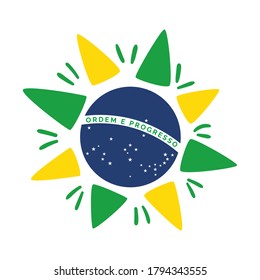 Brazilian symbols, posters, banners. Abstract design with brazilian emblem ornament.