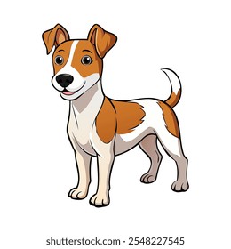 Ilustración vectorial de raza de perro Terrier brasileño aislado sobre fondo blanco en estilo de dibujos animados.