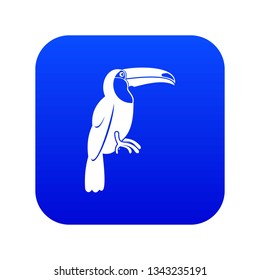 Brazilian toucan icon digital blue for any design isolated on white vector illustration