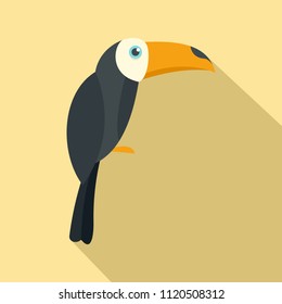 Brazilian toucan icon. Flat illustration of brazilian toucan vector icon for web design