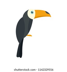 Brazilian toucan icon. Flat illustration of brazilian toucan vector icon for web isolated on white