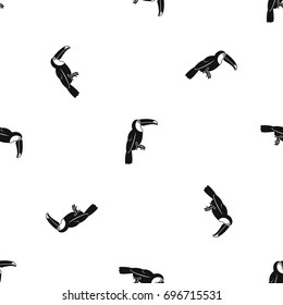 Brazilian toucan pattern repeat seamless in black color for any design. Vector geometric illustration
