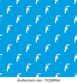 Brazilian toucan pattern repeat seamless in blue color for any design. Vector geometric illustration
