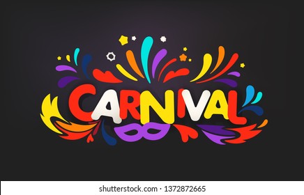 Brazilian traditional carnival concept. Abstract color fireworks 