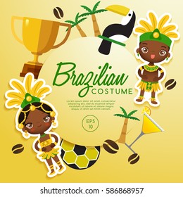 Brazilian traditional costumes : Vector Illustration