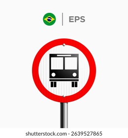 Brazilian Traffic Sign R-32: vector illustration of a Brazilian traffic sign indicating exclusive circulation for buses