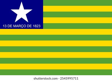 Piauí, la bandera oficial de Brasil: refleja la rica historia, el patrimonio cultural y la belleza natural. Ideal para proyectos que celebran la identidad única y el orgullo de Piauí