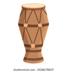 Icono de batería brasileña vector de dibujos animados. Arte de la cultura Capoeira. Formación musical