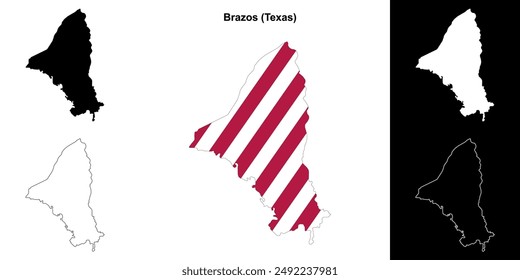 Brazos County (Texas) outline map set