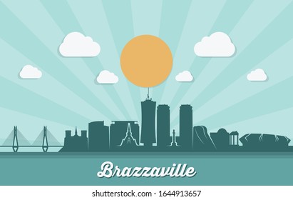 Brazzaville skyline - Republic of the Congo - vector illustration