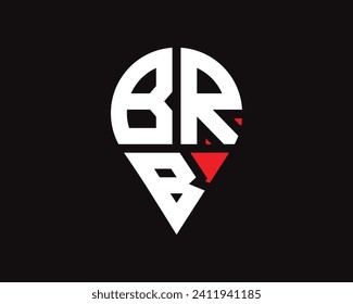 diseño de logotipo de la forma de la ubicación de la letra BRB