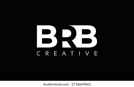 BRB letters Logo with negative space design. Letter with geometric typography. Creative Vector Illustration with letters.