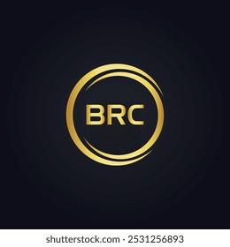 Logotipo do BRC. Projeto B R C. Carta BRC branca. Projeto do logotipo da letra BRC, B R C. B R C letra logotipo design em OURO,