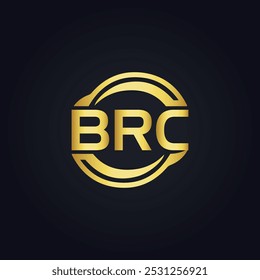 BRC logo. B R C design. White BRC letter. BRC, B R C letter logo design. B R C letter logo design in GOLD,