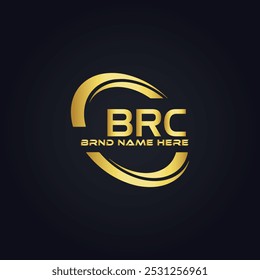 BRC logo. B R C design. White BRC letter. BRC, B R C letter logo design. B R C letter logo design in GOLD,