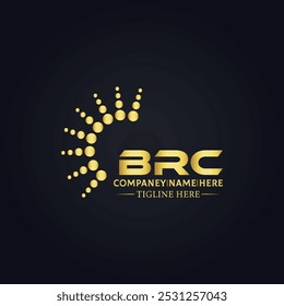 BRC logo. B R C design. White BRC letter. BRC, B R C letter logo design. B R C letter logo design in GOLD,