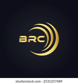 Logotipo do BRC. Projeto B R C. Carta BRC branca. Projeto do logotipo da letra BRC, B R C. B R C letra logotipo design em OURO,