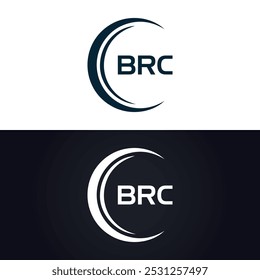 Logotipo do BRC. Projeto B R C. Carta BRC branca. Projeto do logotipo da letra BRC, B R C. B R C letra logotipo design em OURO,