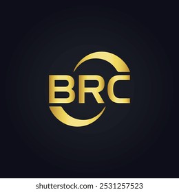 BRC logo. B R C design. White BRC letter. BRC, B R C letter logo design. B R C letter logo design in GOLD,