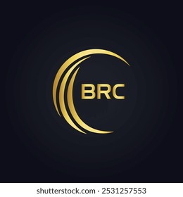 BRC logo. B R C design. White BRC letter. BRC, B R C letter logo design. B R C letter logo design in GOLD,
